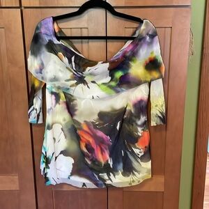 Elana Kattan floral off shoulder top. XL. NWT